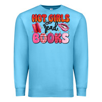 Ocean Blue hot girls read books Premium Sweatshirt - MaliasSmallBusiness