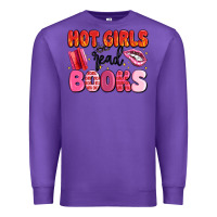 Purple hot girls read books Premium Sweatshirt - MaliasSmallBusiness