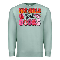Seafoam hot girls read books Premium Sweatshirt - MaliasSmallBusiness