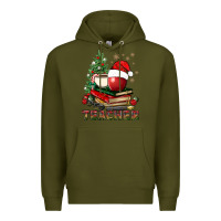Army Green Teacher With Christmas Tree Premium Hoodie - BundleAndBundleShop