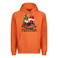 Carrot Teacher With Christmas Tree Premium Hoodie - BundleAndBundleShop