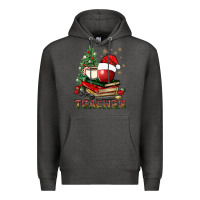 Charcoal Heather Teacher With Christmas Tree Premium Hoodie - BundleAndBundleShop
