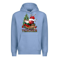 Colony Blue Teacher With Christmas Tree Premium Hoodie - BundleAndBundleShop