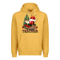 Mustard Teacher With Christmas Tree Premium Hoodie - BundleAndBundleShop