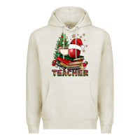 Oatmeal Heather Teacher With Christmas Tree Premium Hoodie - BundleAndBundleShop