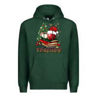 Sports Green Teacher With Christmas Tree Premium Hoodie - BundleAndBundleShop