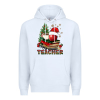 White Teacher With Christmas Tree Premium Hoodie - BundleAndBundleShop