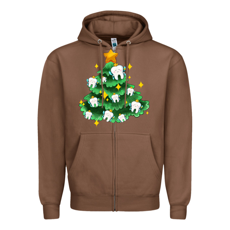 Christmas Tree With Teeth Zipper Hoodie by AdoDesignShop | Teevron