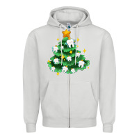 Dove Grey Christmas tree with teeth Zipper Hoodie - AdoDesignShop