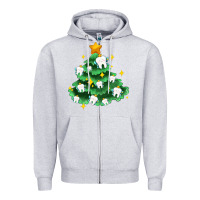 Heather Grey Christmas tree with teeth Zipper Hoodie - AdoDesignShop