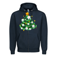 Navy Christmas tree with teeth Zipper Hoodie - AdoDesignShop