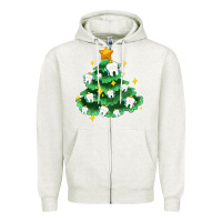 Oatmeal Heather Christmas tree with teeth Zipper Hoodie - AdoDesignShop