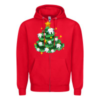 Red Christmas tree with teeth Zipper Hoodie - AdoDesignShop