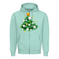 Seafoam Christmas tree with teeth Zipper Hoodie - AdoDesignShop
