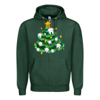 Sports Green Christmas tree with teeth Zipper Hoodie - AdoDesignShop