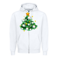 White Christmas tree with teeth Zipper Hoodie - AdoDesignShop