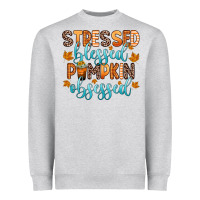 Stressed Blessed Pumpkin Obsessed Heavyweight Sweatshirt | Teevron
