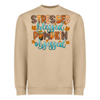 Mushroom stressed blessed pumpkin obsessed Heavyweight Sweatshirt - Zillion Design Studio