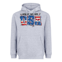 Heather Grey land of the free usa Heavyweight Hoodie - MaliasSmallBusiness