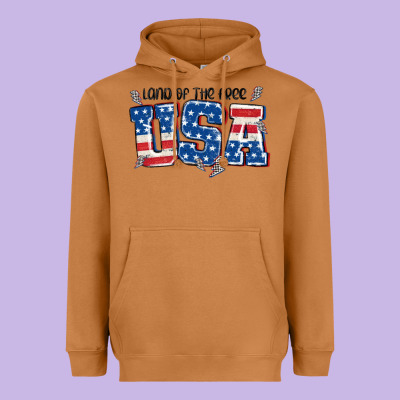 Land Of The Free Usa Heavyweight Hoodie Designed By Maliassmallbusiness