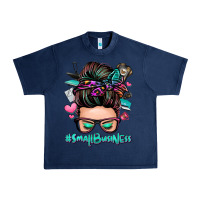 Navy small business messy bun Urban Heavy Tee - Zillion Design Studio