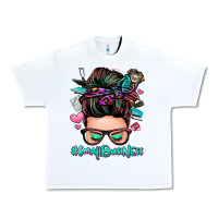 White small business messy bun Urban Heavy Tee - Zillion Design Studio