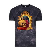 Cloud Black Halloween Skull Candles and Roses Vintage Tee - texasbilliewilder