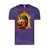 Cloud Purple Halloween Skull Candles and Roses Vintage Tee - texasbilliewilder