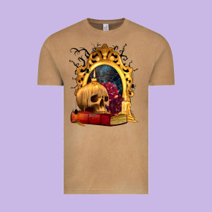 Halloween Skull Candles And Roses Vintage Tee Designed By Texasbilliewilder