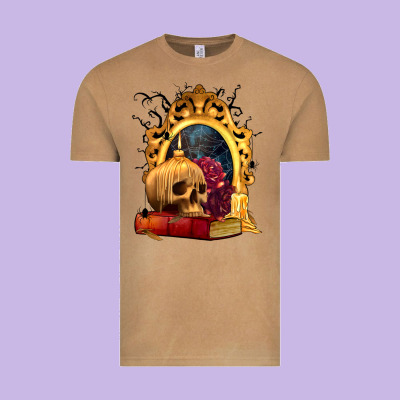 Halloween Skull Candles And Roses Vintage Tee Designed By Texasbilliewilder