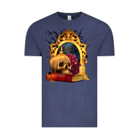 Vintage Denim Halloween Skull Candles and Roses Vintage Tee - texasbilliewilder