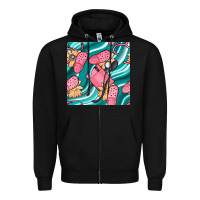 Black nurse slippers seamless pattern Zipper Hoodie - BundleAndBundleShop