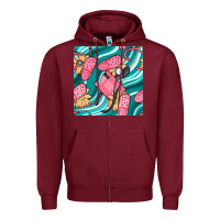 Burgundy nurse slippers seamless pattern Zipper Hoodie - BundleAndBundleShop