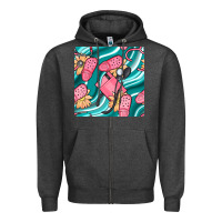 Charcoal Heather nurse slippers seamless pattern Zipper Hoodie - BundleAndBundleShop