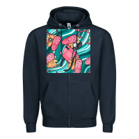 Navy nurse slippers seamless pattern Zipper Hoodie - BundleAndBundleShop