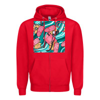 Red nurse slippers seamless pattern Zipper Hoodie - BundleAndBundleShop