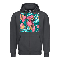 Smoke nurse slippers seamless pattern Zipper Hoodie - BundleAndBundleShop