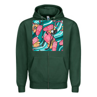 Sports Green nurse slippers seamless pattern Zipper Hoodie - BundleAndBundleShop