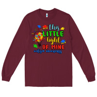 Burgundy this little light of mine autism awareness Long Sleeve Tee - JahusDesignShop
