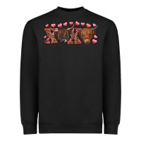 Black xoxo highland cows Heavyweight Sweatshirt - RanaPortraitStore
