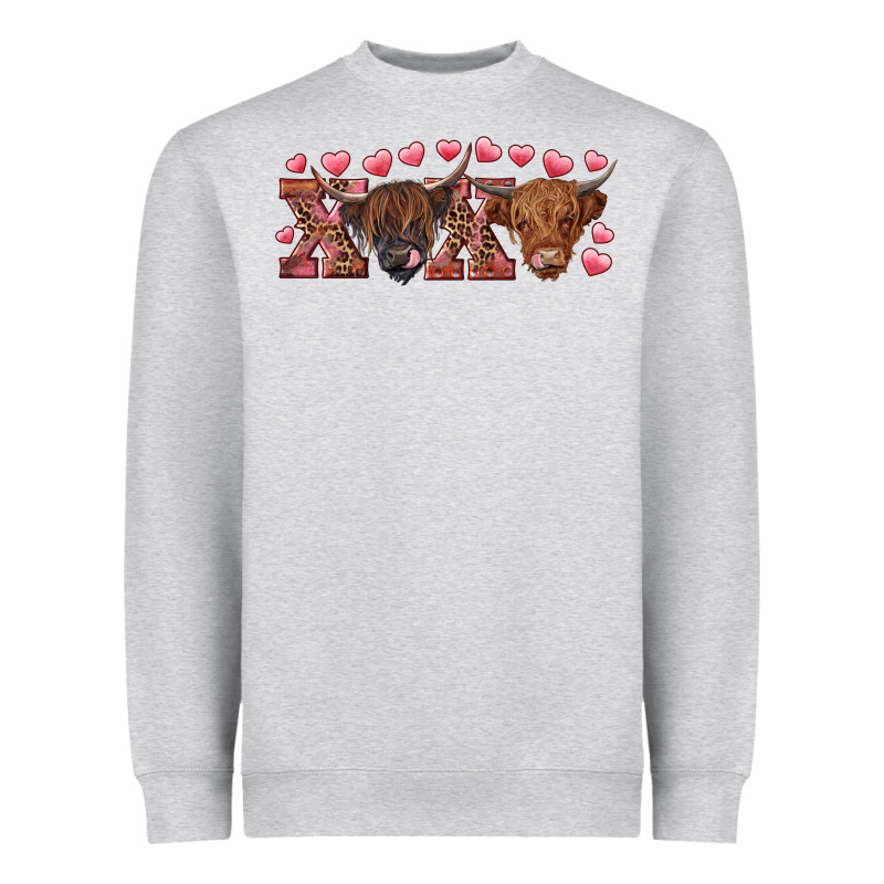 Xoxo Highland Cows Heavyweight Sweatshirt by RanaPortraitStore | Teevron