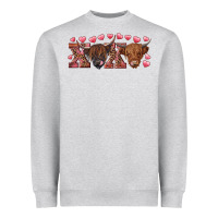 Heather Grey xoxo highland cows Heavyweight Sweatshirt - RanaPortraitStore