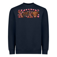Navy xoxo highland cows Heavyweight Sweatshirt - RanaPortraitStore