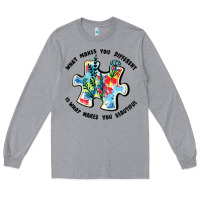 Heather Grey what makes you different is what makes you beautif Long Sleeve Tee - JahusDesignShop