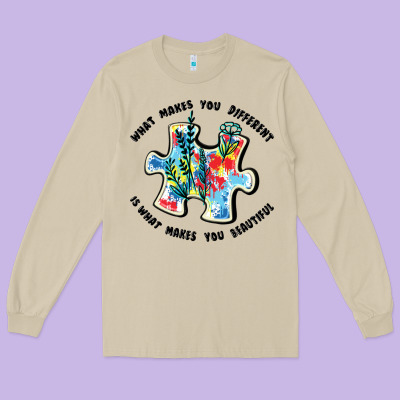 What Makes You Different Is What Makes You Beautif Long Sleeve Tee Designed By Jahusdesignshop