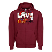 Burgundy Christmas love  dentist Zipper Hoodie - AdoDesignShop