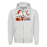 Dove Grey Christmas love  dentist Zipper Hoodie - AdoDesignShop
