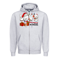Heather Grey Christmas love  dentist Zipper Hoodie - AdoDesignShop