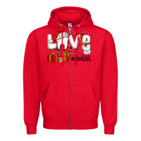 Red Christmas love  dentist Zipper Hoodie - AdoDesignShop