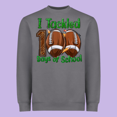 I Tackled 100 Days Of School Football Heavyweight Sweatshirt Designed By Texasbilliewilder